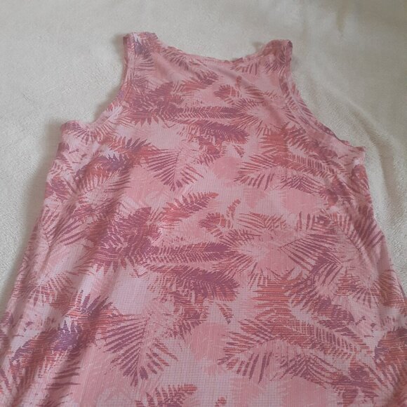 Eddie Bauer XL Pink Tropical Leaf Print Coast & Climb Sleeveless Maxi Dress - Picture 7 of 10